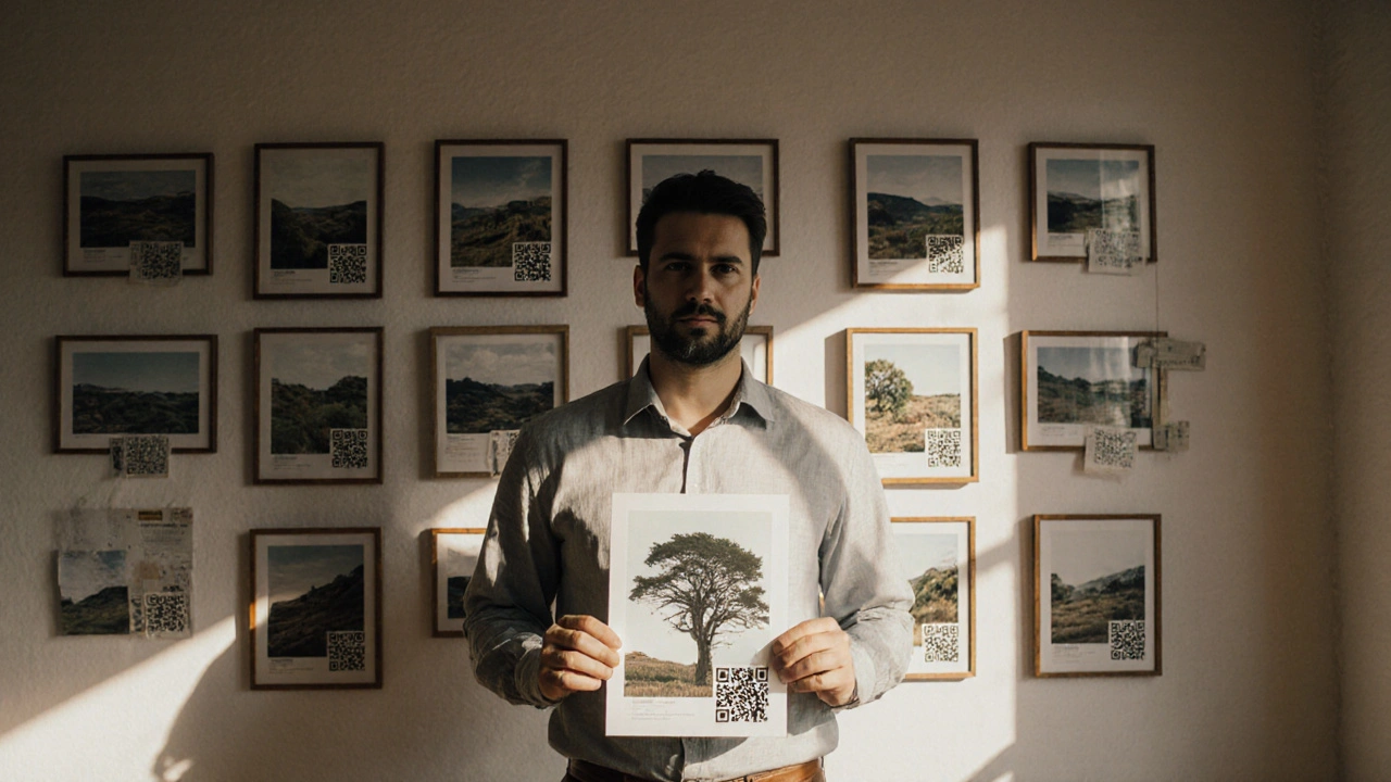 Criador português diante de 50 paisagens AI da região do Alentejo, com NFTs e impressões em papel reciclado.