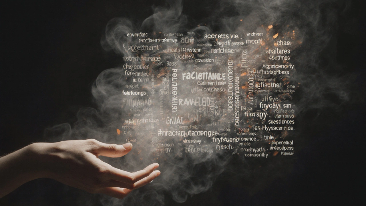 Interface de IA abstrata feita de fragmentos de texto flutuantes, representando respostas de fóruns e livros.