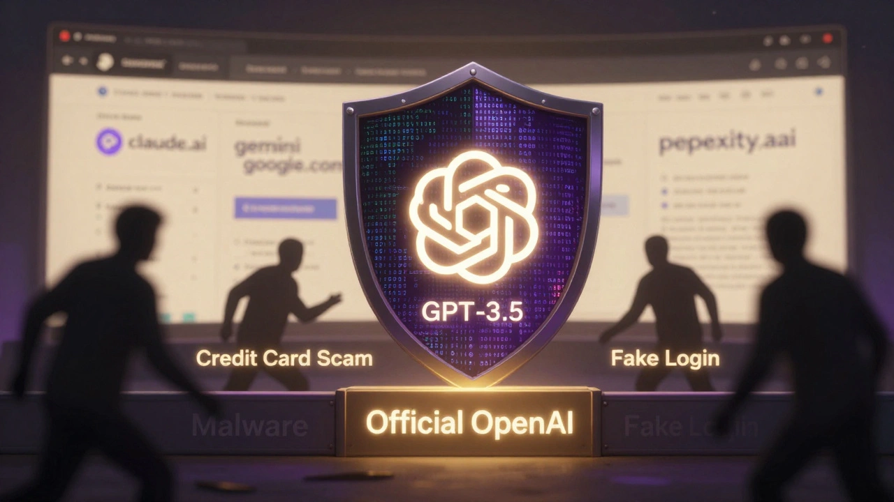 Escudo digital protegendo ChatGPT gratuito de ameaças como golpes e malware.