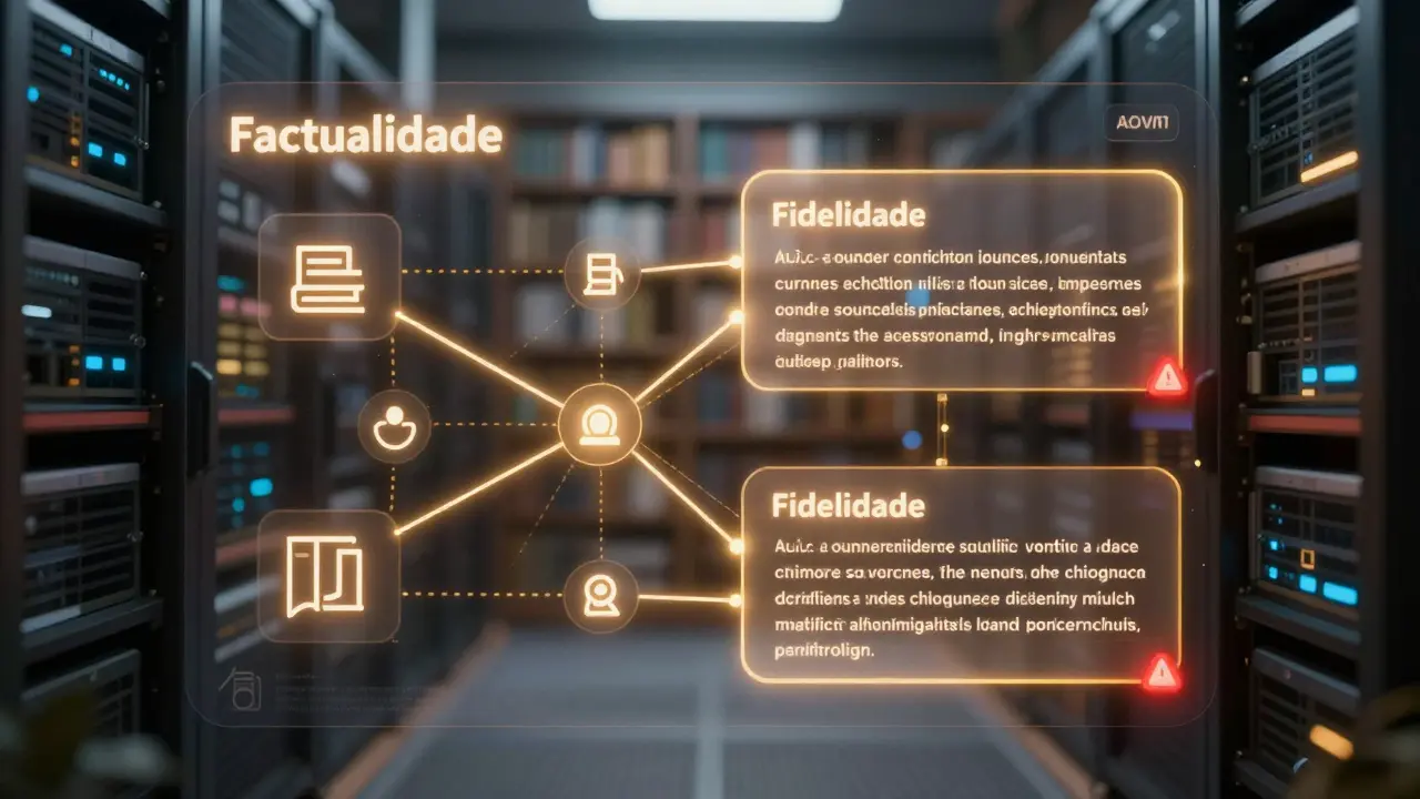 Métricas de Factualidade e Fidelidade para Modelos de Linguagem com RAG