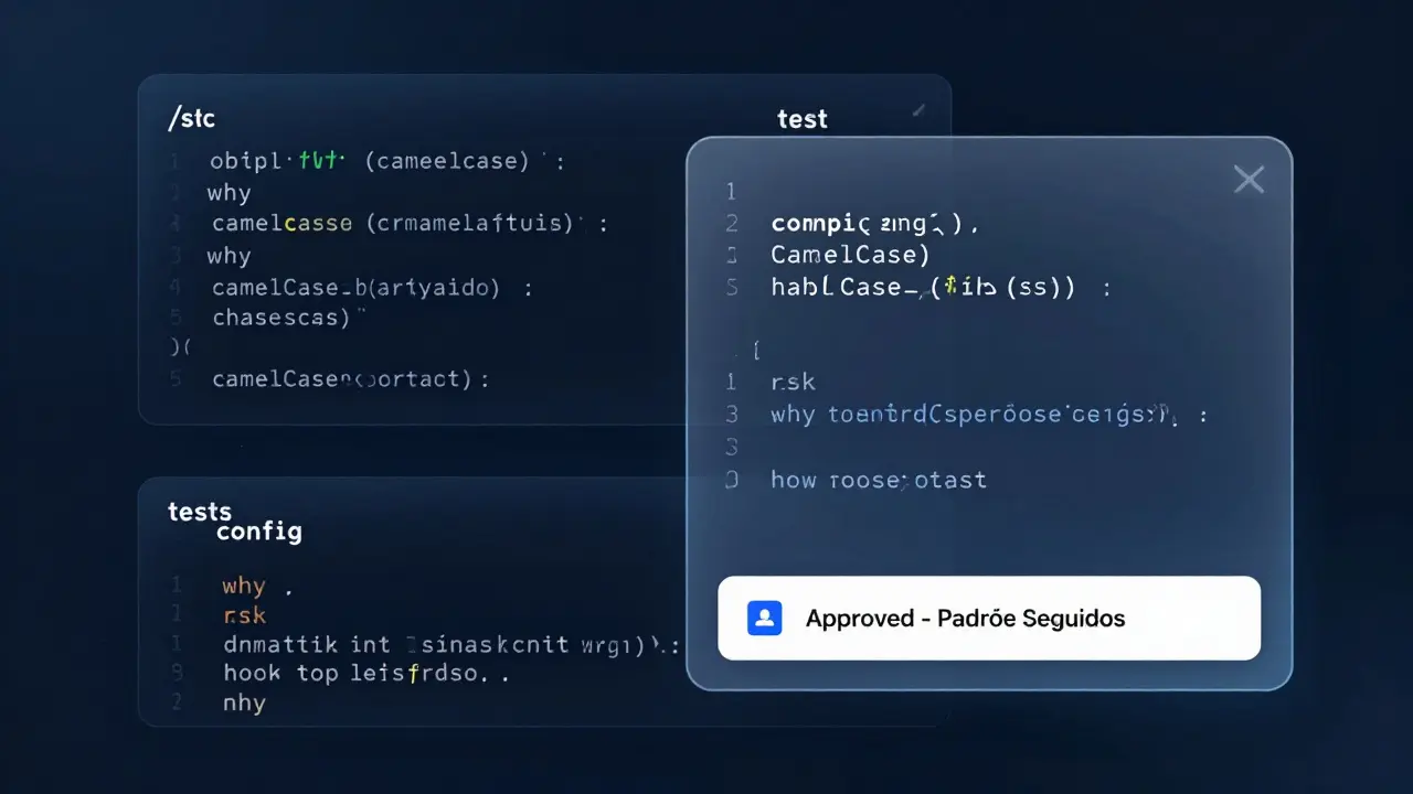 Repositório organizado com pastas padronizadas e código limpo, guiado por regras claras de nomeação e comentários.