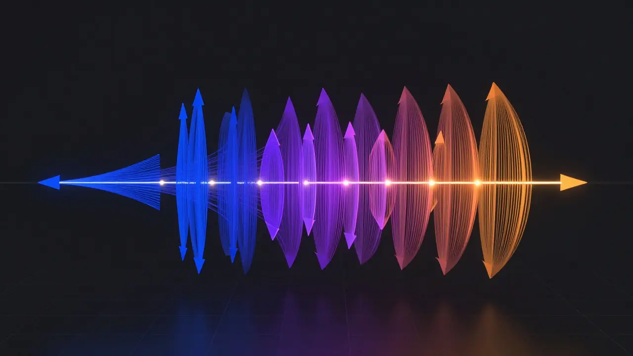 Vetores girando em espaço tridimensional representando rotação posicional