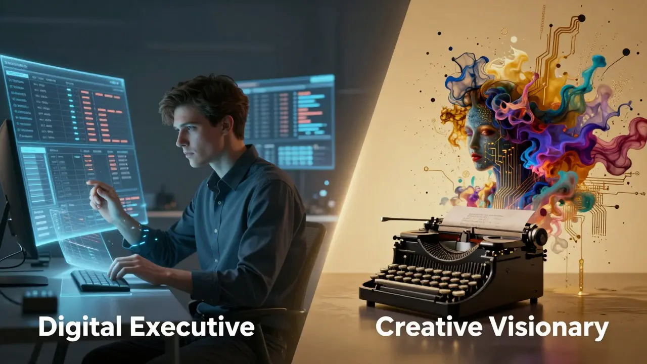 Comparação visual entre a eficiência executiva do Gemini e a criatividade do ChatGPT.