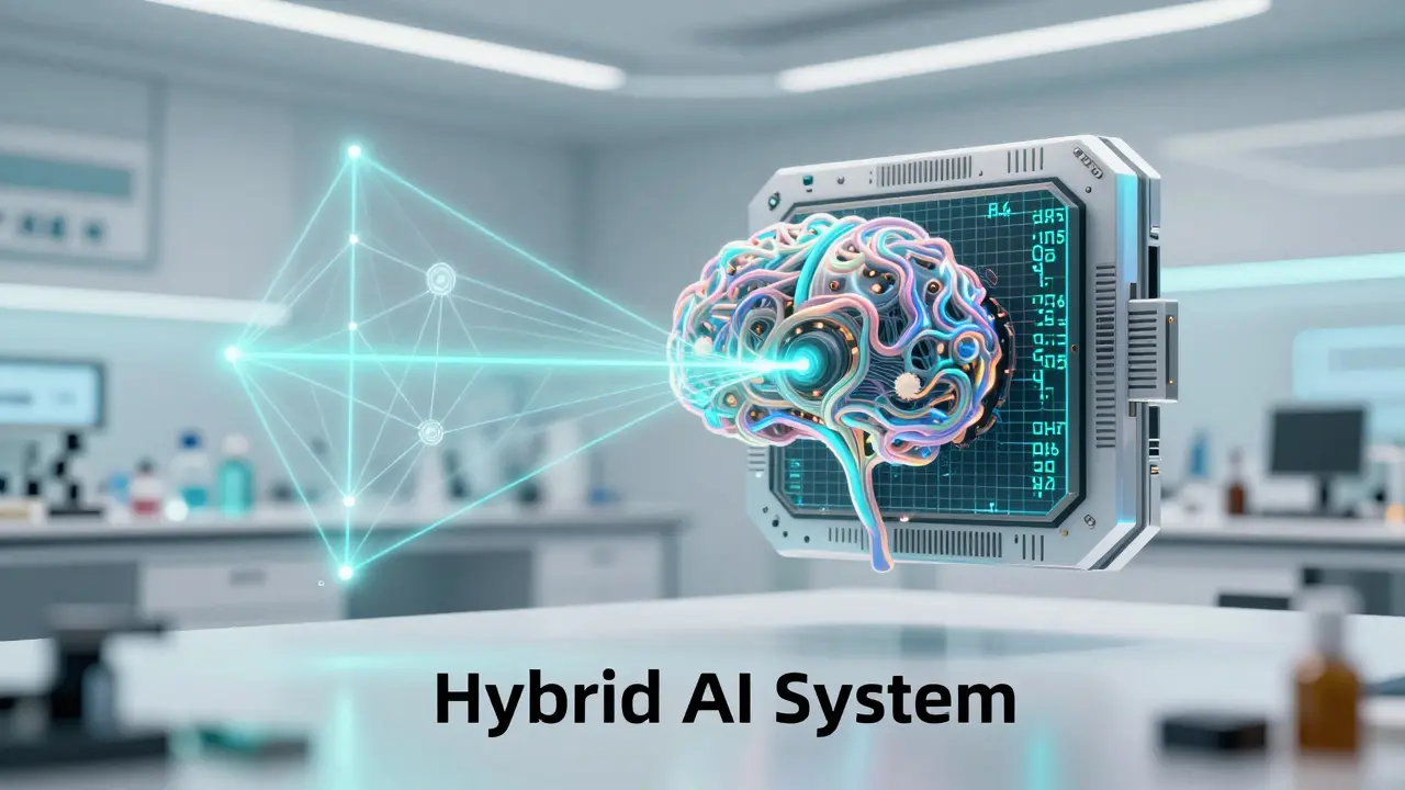 Integração de rede neural orgânica com estrutura geométrica rígida de cálculo simbólico.