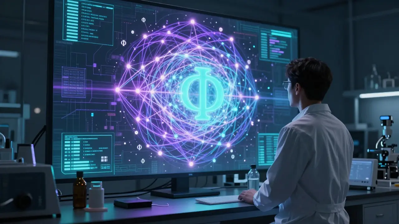 Cientista analisando rede de consciência artificial