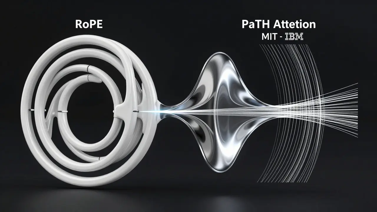 Comparação visual entre métodos RoPE e PaTH em IA