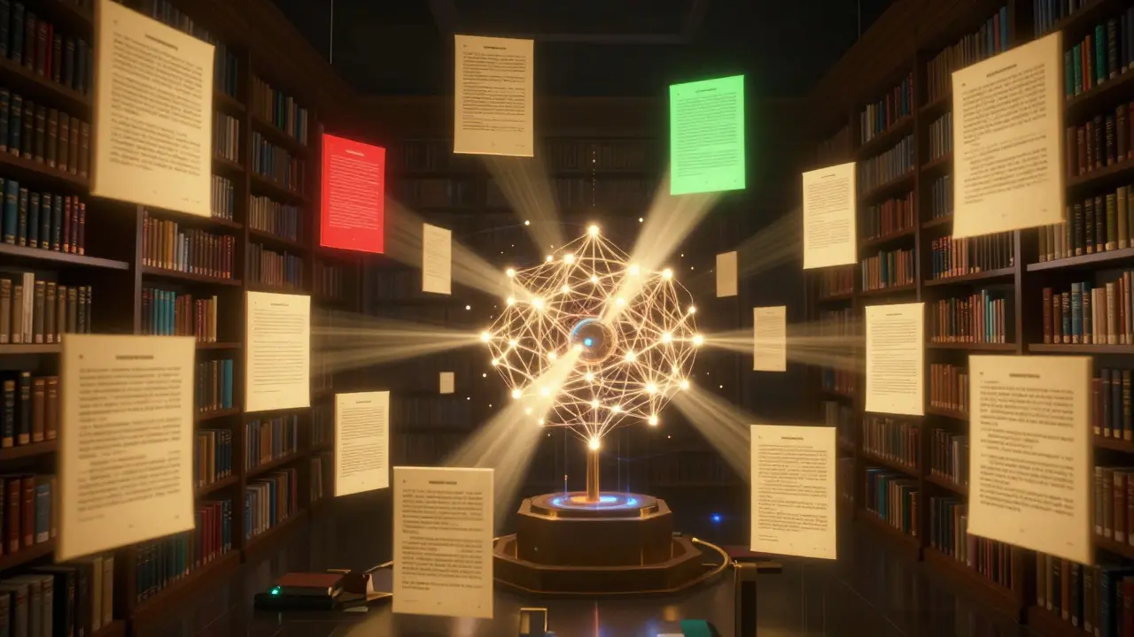 IA organizando e avaliando cláusulas contratuais em biblioteca digital abstrata