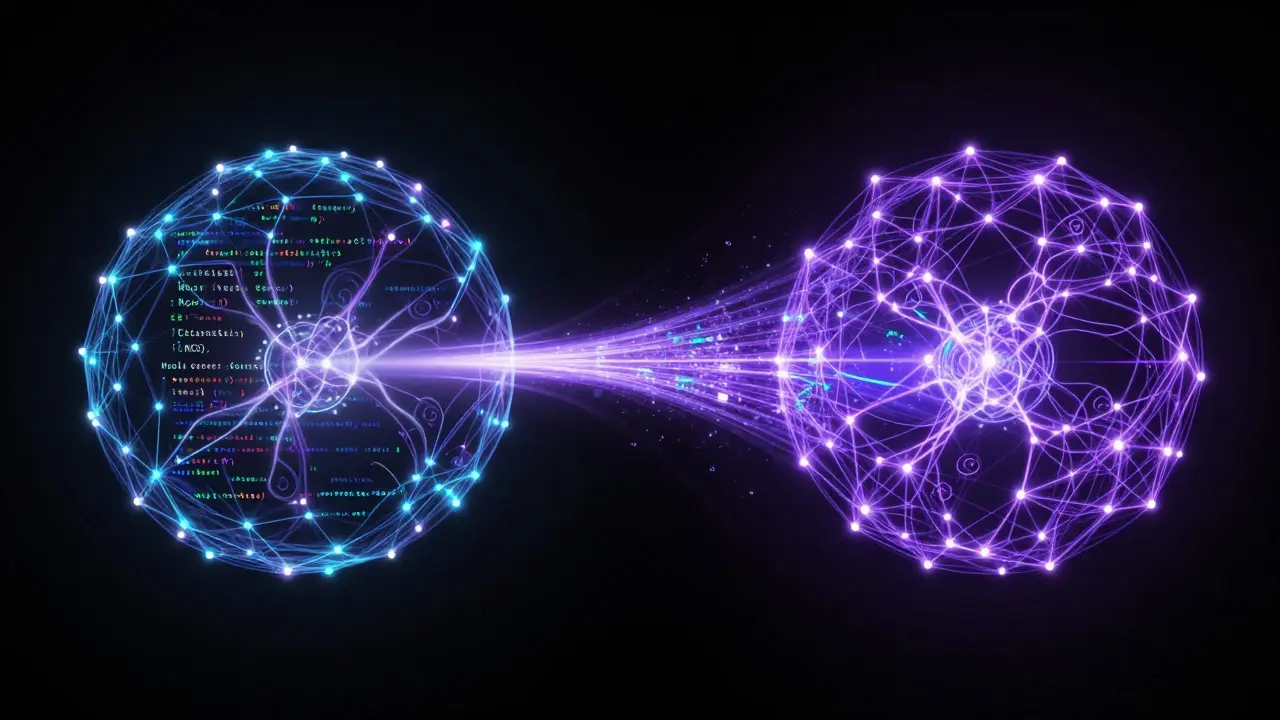 Redes neurais interligadas num ciclo de feedback de IA