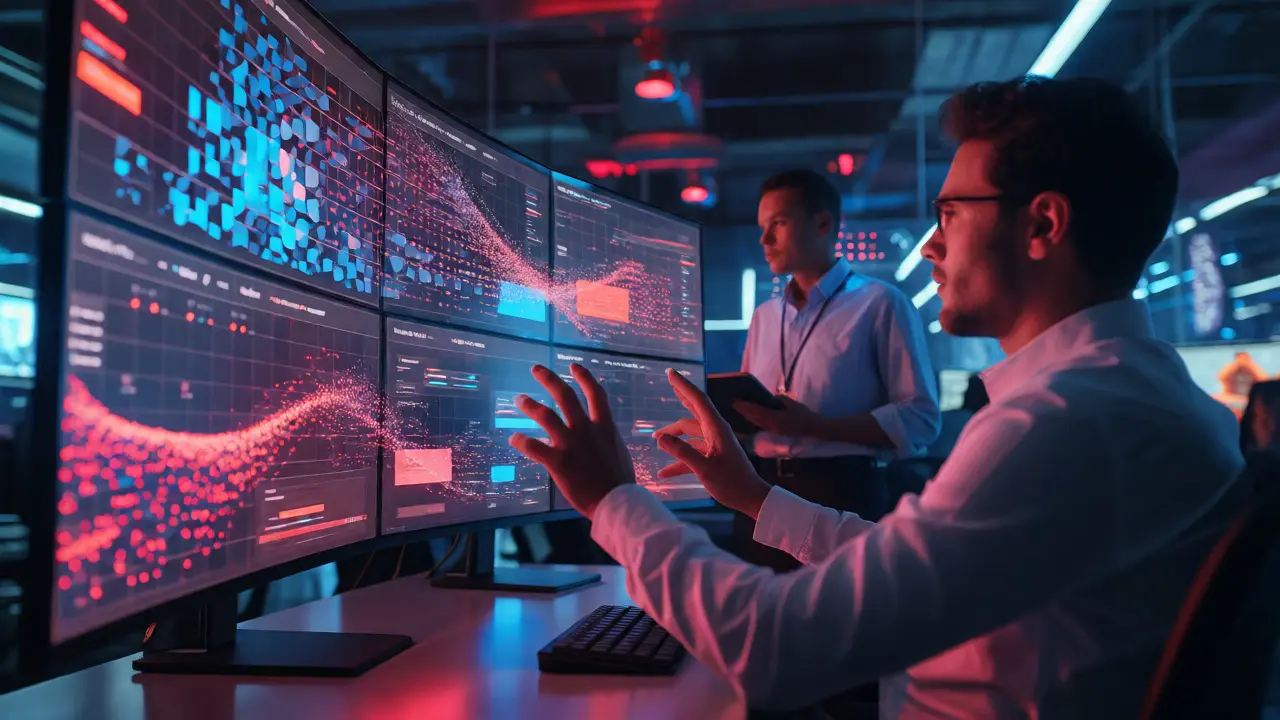 Centro de monitoramento de IA com fluxos de dados em tempo real