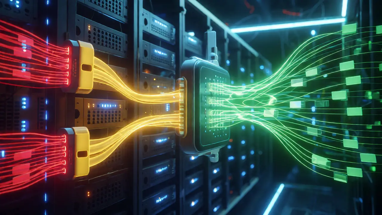 Smart routing diagram directing data flows to models based on complexity and cost.